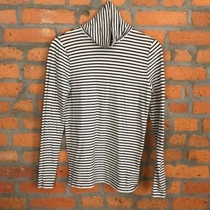 J. Crew soft knit cotton turtleneck in Navy Stripe